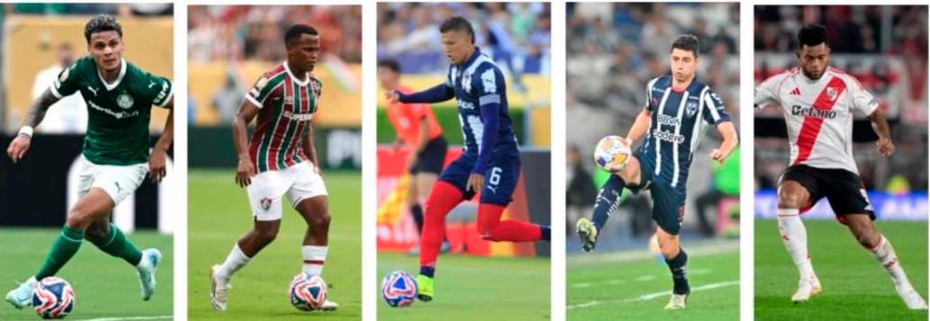 Richard Ríos, Jhon Arias, Nelson Deossa Stefan Medina y Miguel Ángel Borja, los colombianos que más se han destacado en el arranque del Mundial de Clubes. FOTOS GETTY