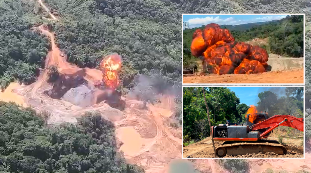 La incautación y destrucción de la maquinaria se hizo en siete municipios distintos de Antioquia. FOTOS: Cortesía Policía Antioquia