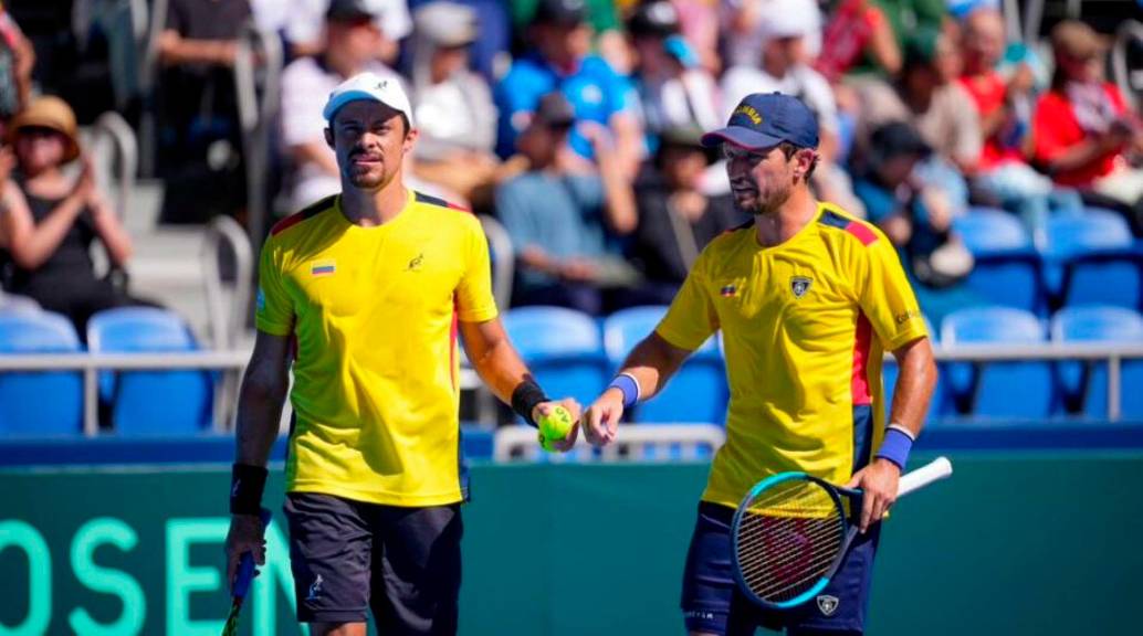 La dupla colombiana integrada por Cristian Rodríguez y Nicolás Barrientos perdió en la confrontación de Copa Davis ante Eslovaquia. FOTO CORTESÍA FEDECOLTENIS 
