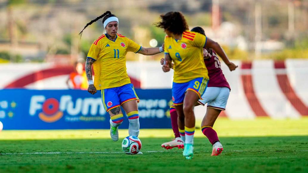 Colombia venció 1-0 a Venezuela, con tanto de Ingrid Guerra (#11), en el primer partido amistosos de los dos que tienen programados en Isla Margarita. FOTO CORTESÍA FCF