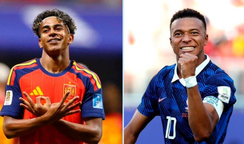 Lamine Yamal y Kylian Mbappe las figuras de España y Francia se enfrentan este martes en busca de la final del Mundial de Norteamérica. FOTO GETTY 