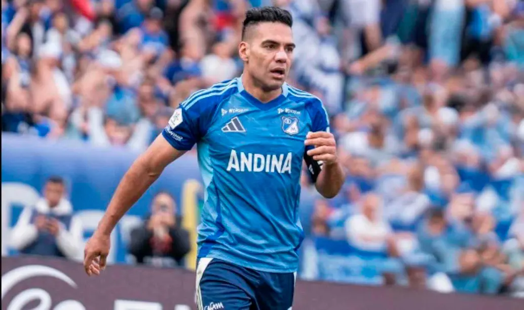 Radamel Falcao García marcó en el Atanasio Girardot y le da la victoria parcial al visitante. FOTO TOMADA X@MillosFCoficial