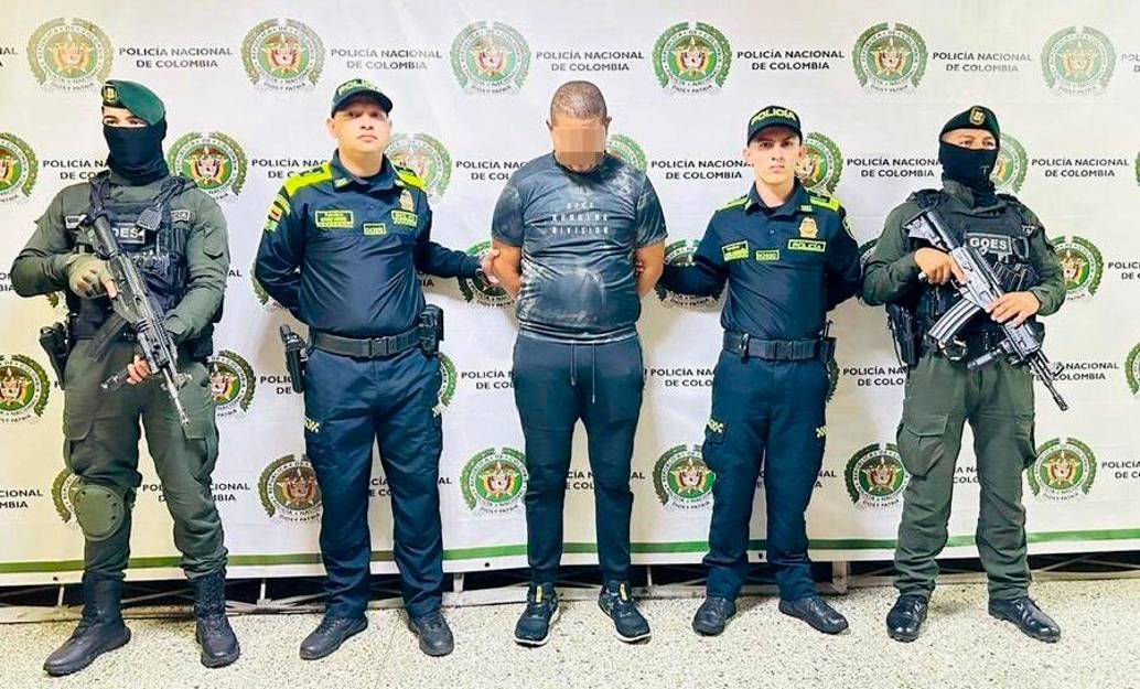 Alias Gordo Pibe fue capturado en Medellín tras ser requerido con notificación roja de Interpol. FOTO: Cortesía Alcaldía de Medellín
