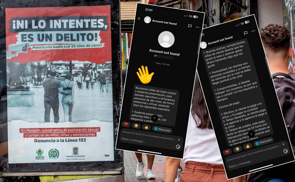 La Alcaldía de Medellín mantiene activa campaña en la ciudad contra la explotación sexual de niñas, niños y adolescentes, pero el delito persiste. FOTOS EL COLOMBIANO y Cortesía