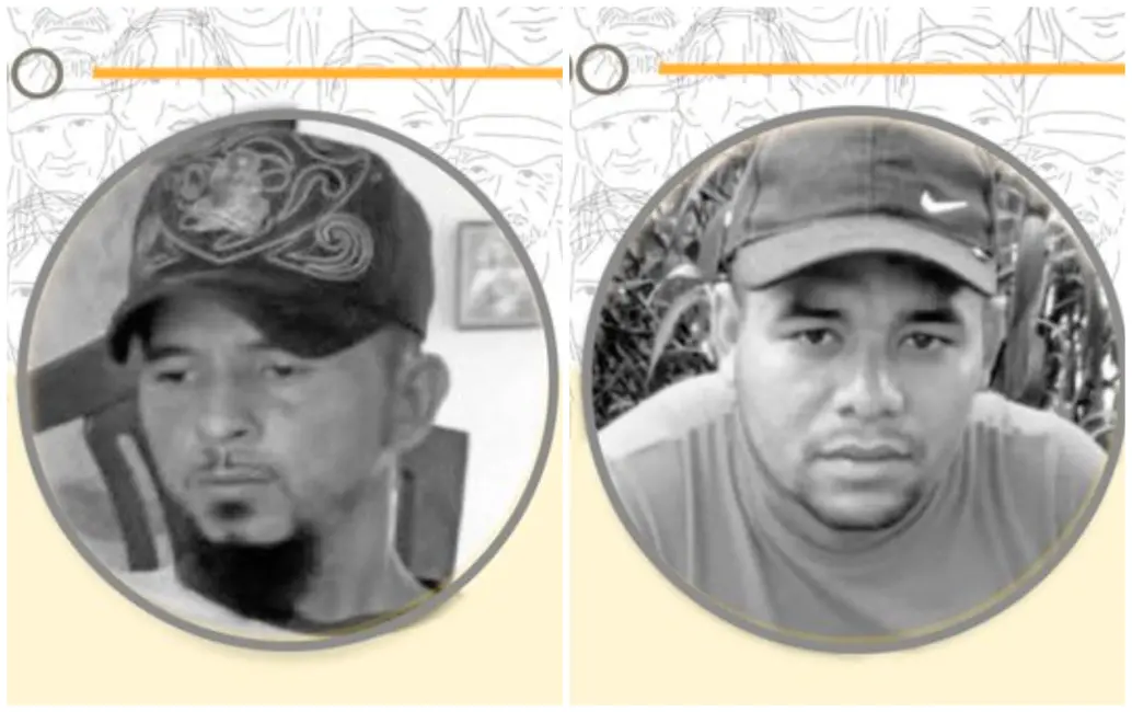 Fredy de Jesús David Giraldo (izq.) y Elkin de Jesús Oquendo Graciano (der.) son los dos últimos firmantes de paz asesinados en Antioquia. FOTOS Cortesía Indepaz