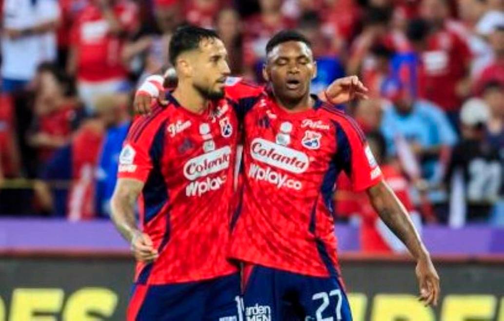 Los delanteros del DIM, Francisco Fydriszewski y Brayan León, elegidos en el once ideal de la fecha 15 de la Liga Betplay. FOTO CAMILO SUÁREZ 