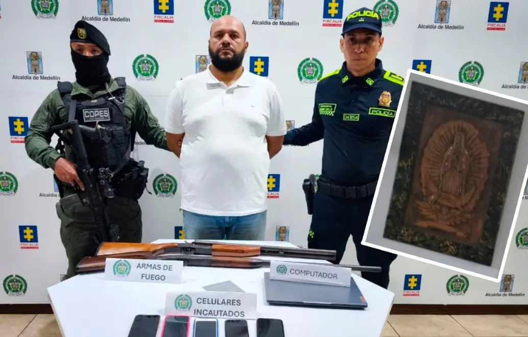 Jorge Iván Gómez Restrepo (“el Toco”) fue enviado a la cárcel luego de la audiencia de control de garantías; en el recuadro, la obra que llevó a su ubicación. FOTOS: CORTESÍA. 