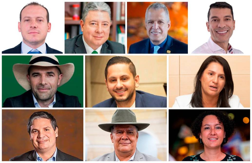 De izquierda a derecha: Mauricio Giraldo, Nicolás Albeiro Echeverry, Germán Blanco, Juan Diego Echavarría, Andrés Guerra, Esteban Quintero, Paola Holguín, Juan Felipe Lemos, Óscar de Jesús Restrepo e Isabel Zuleta. FOTOS EL COLOMBIANO y Cortesía