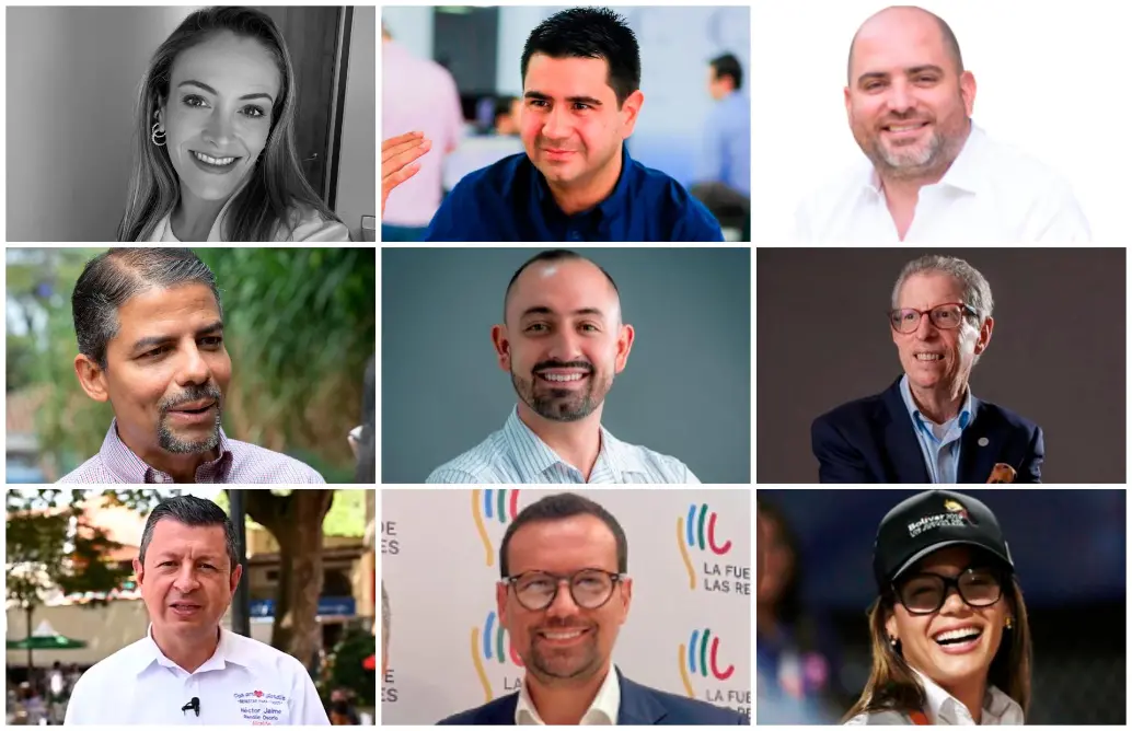 Juliana Gutiérrez, Simón Molina, Andrés Bedoya, Luis Guillermo Patiño, Sebastián Arboleda, Andrés Aguirre, Héctor Jaime Rendón, Luis Carlos Velásquez y Cecilia “Chechi” Baena. FOTOS EL COLOMBIANO y Cortesía