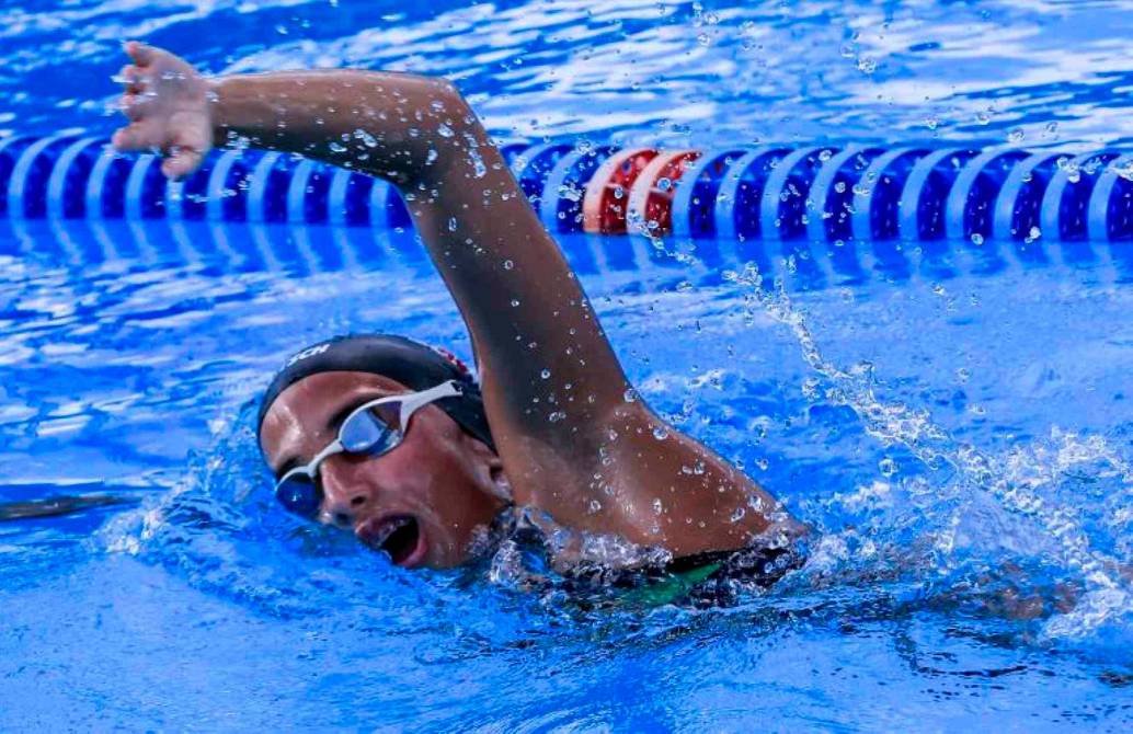 La antioqueña Tiffany Murillo sumó su primer oro en los Panam Aquatics Championship que se disputan en Medellín. FOTO EC