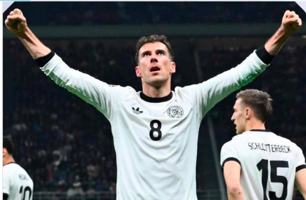 El delantero Leon Goretzka marcó, a los 76 minutos, el tanto de la victoria para Alemania en el duelo ante Italia. FOTO TOMADA @UEFAEURO