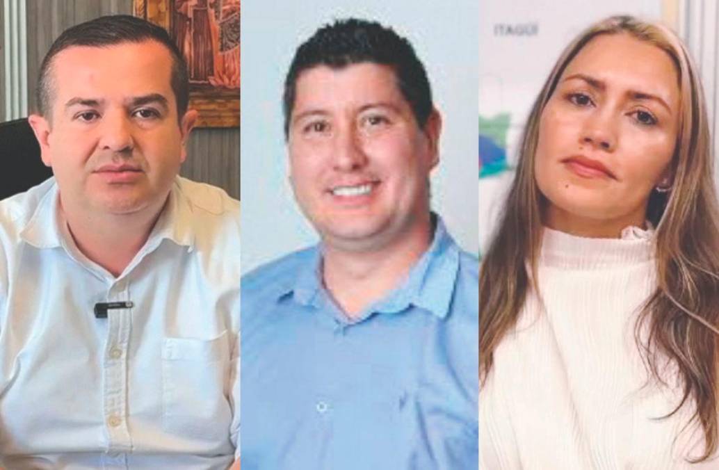 A la izquierda, alcalde de La Estrella, Carlos Mario Gutiérrez. En el centro: Daniel Velásquez Betancourt, gerente del Hospital de La Estrella. A la derecha: Carolina Ocampo, secretaria de Salud de La Estrella. FOTO <b>CORTESÍA</b>