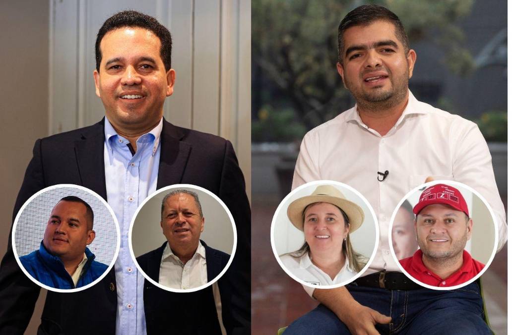 Los políticos Carlos Andrés Trujillo (izq.) y Julián Bedoya (der) tuvieron una participación clave en esta jornada y metieron a sus candidatos, con alta votación, en el Senado y la Cámara. FOTOS: <b>EL COLOMBIANO Y CORTESÍA</b>