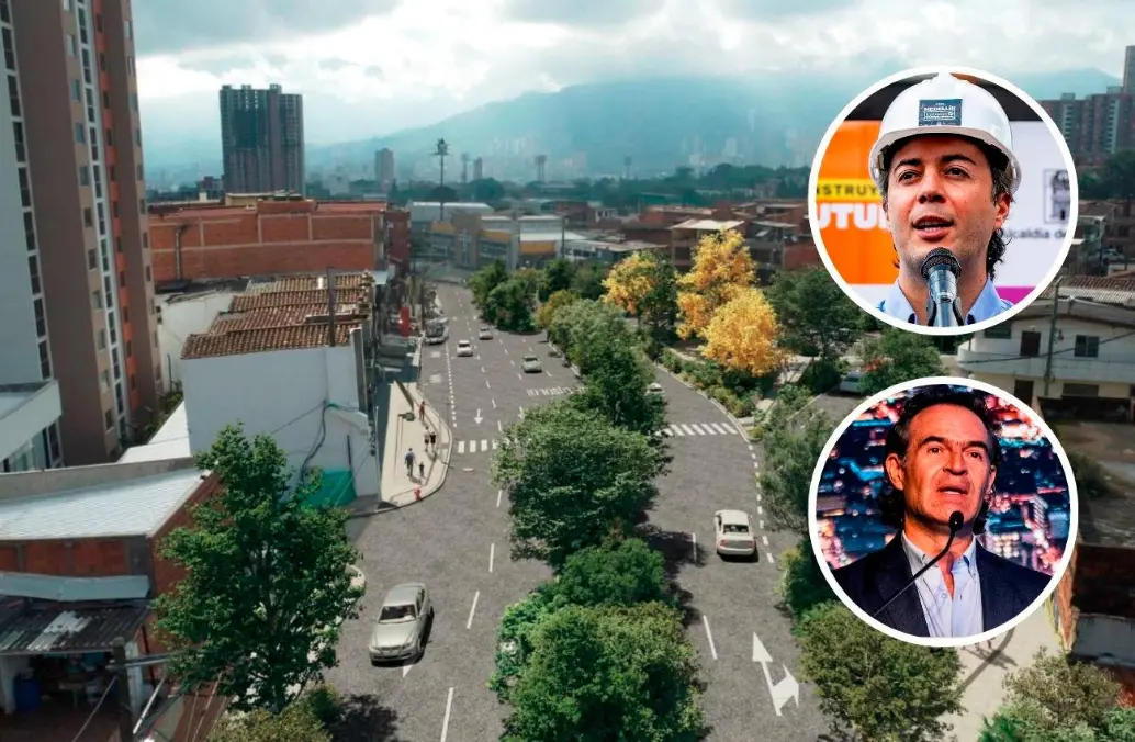 Este fue el último render que se presentó de las obras que se pensaban hacer en la quebrada La Limona y en el resto de la vía vieja a San Antonio de Prado. Tanto en las alcaldías de Daniel Quintero (arriba) como en la de Federico Gutiérrez (abajo) se presentaron proyectos que no se han ejecutado. FOTO: CORTESÍA