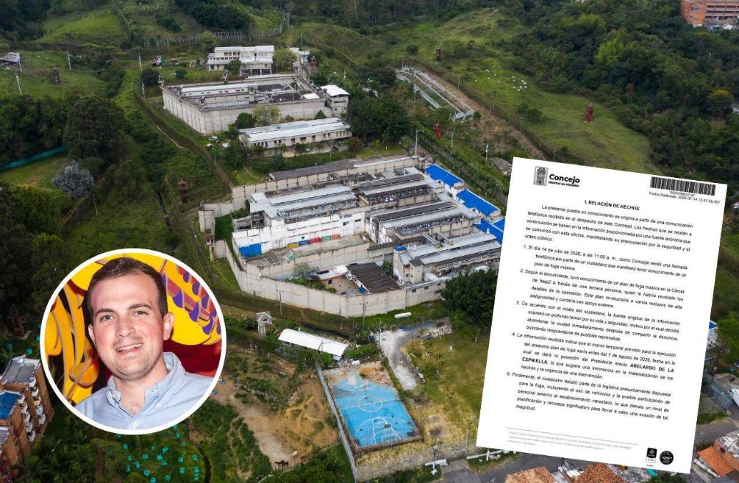 El presidente del Concejo de Medellín, Alejandro de Bedout, detalló cómo se iría a producir la fuga masiva de los integrantes de la mesa de paz de la Cárcel de Itagüí. FOTO: MANUEL SALDARRIAGA