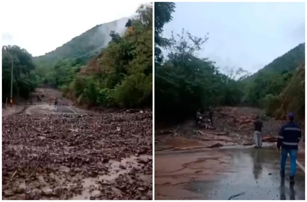 Una de las vías afectadas es la que conduce de Bolombolo a Santa Fe de Antioquia. FOTOS Captura de video Denuncias Antioquia