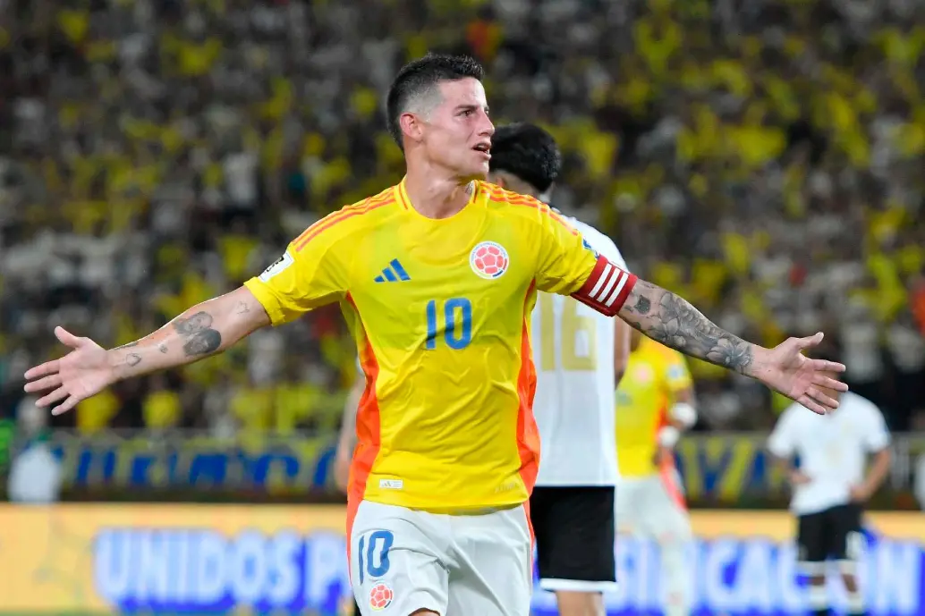 James Rodríguez es el máximo artillero de Colombia en las Eliminatorias al Mundial, superó a Radamel Falcao García. FOTO GETTY