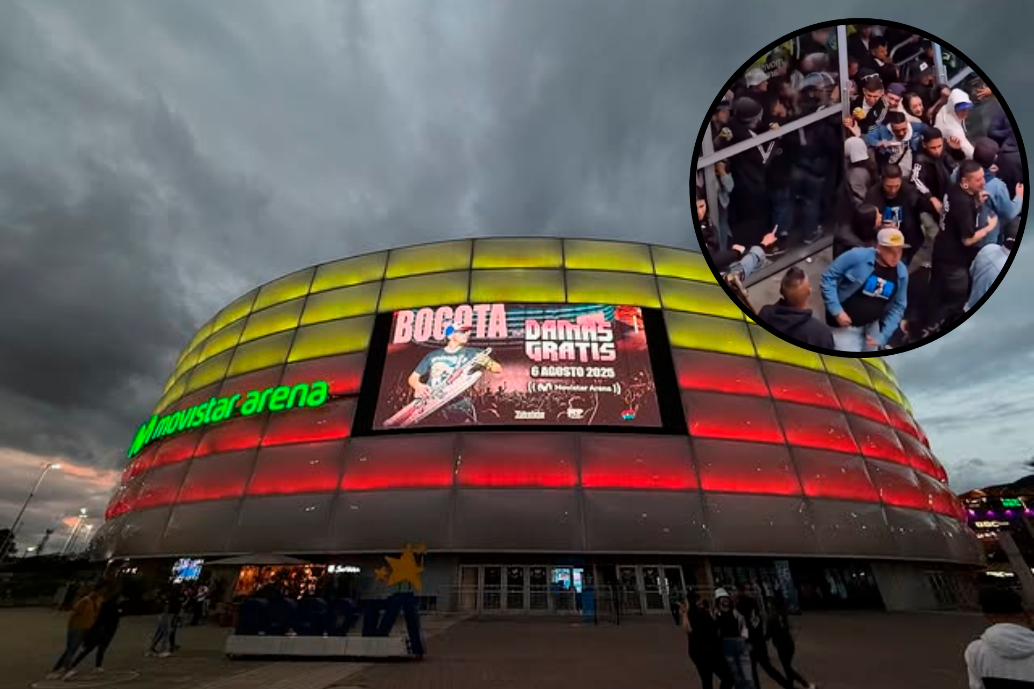 El concierto de Damas Gratis tuvo que cancelarse y las personas fueron evacuadas debido a los hechos violentos en el Movistar Arena. FOTOS Cortesía y tomadas de redes