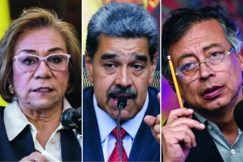 De izquierda a derecha: Rosa Villavicencio, canciller de Colombia; Nicolás Maduro, dictador de Venezuela; Gustavo Petro, presidente de Colombia. FOTOS: AFP Y COLPRENSA