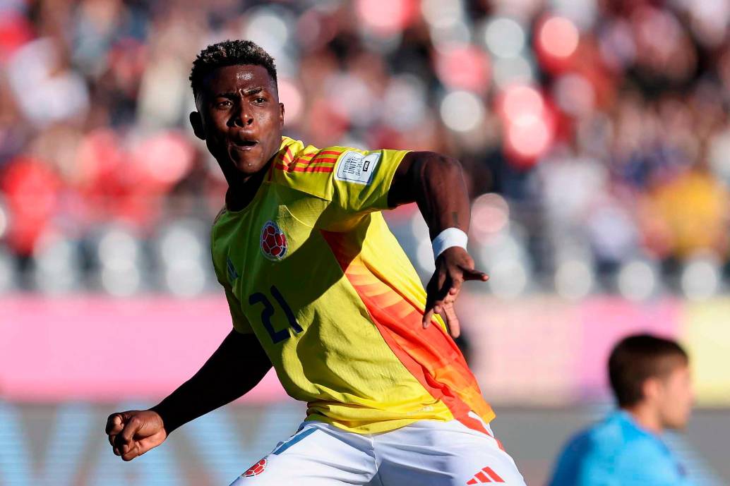 El delantero Néiser Villarreal, goleador del Mundial Sub 20 con cinco tantos, viene de ser el máximo artillero del Sudamericano con ocho tantos. FOTO TOMADA X @FIFAWorldCup