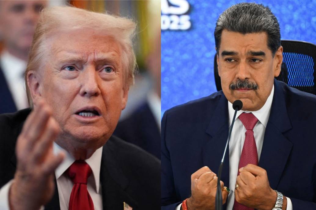 A la izquierda, Donald Trump; a la derecha, Nicolás Maduro. FOTOS: AFP