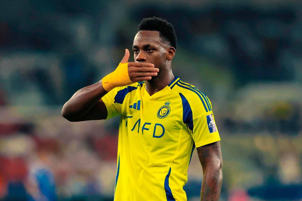 El delantero antioqueño Jhon Jáder Durán marcó doblete con el Al Nassr en la liga árabe, en la goleada 0-9 ante Al-Okhdood Club. FOTO TOMADA X@AlNassrFC_EN