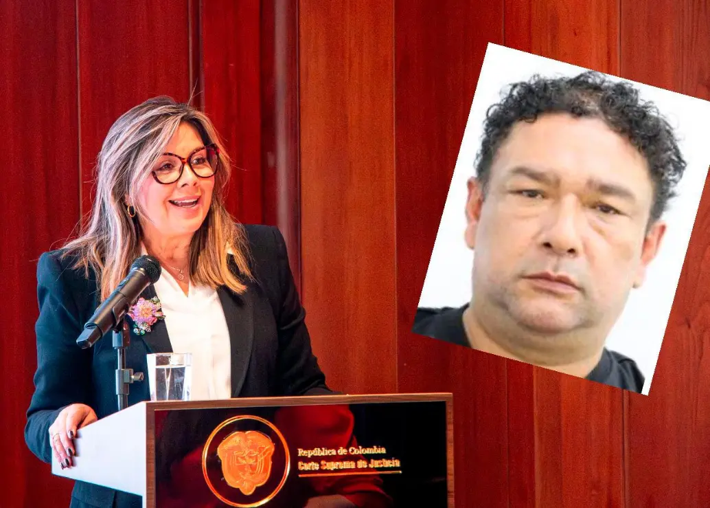 La fiscal General de la Nación, Luz Adriana Camargo, y Gustavo Adolfo Pérez Peña (’El Montañero’), jefe de ‘el Mesa’. FOTOS: Cortesía Fiscalía