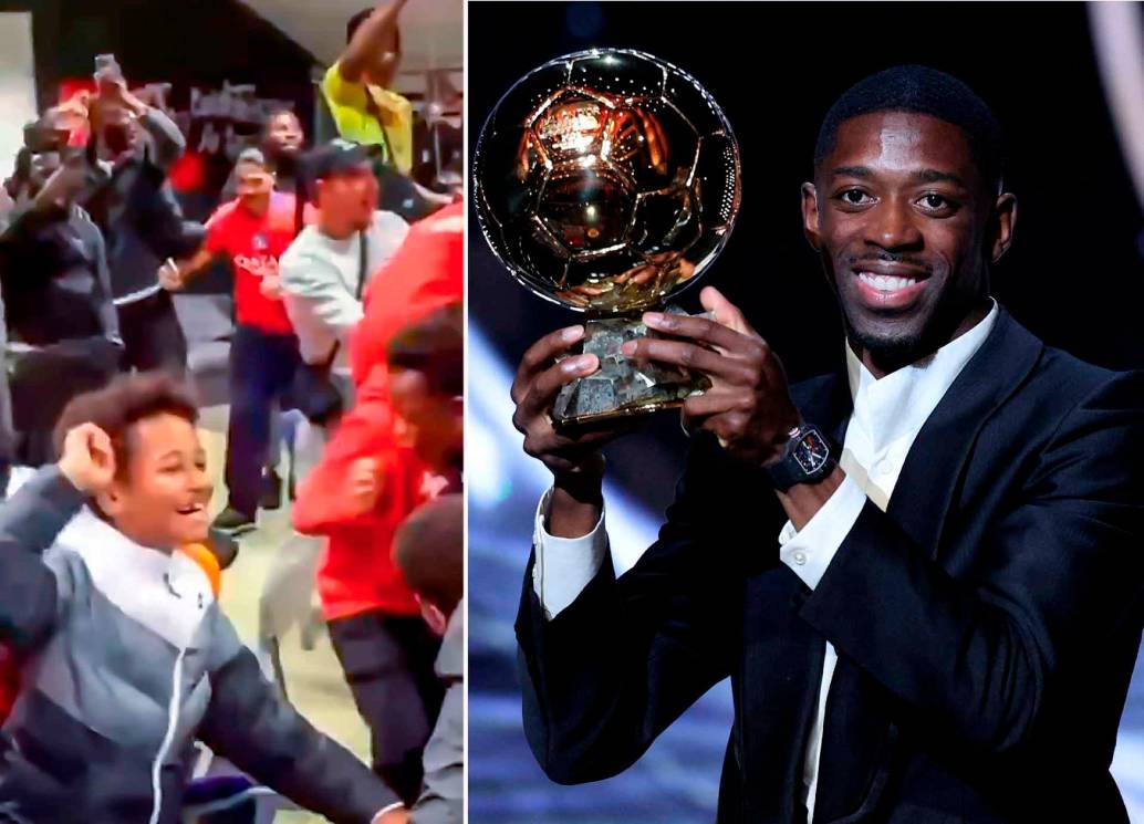 La reacción de los niños de la escuela Évreux Football Club, donde se formó Ousmane Dembelé se ha hecho viral por la alegría con la que celebración la elección del nuevo Balón de Oro. <b> </b>FOTO 