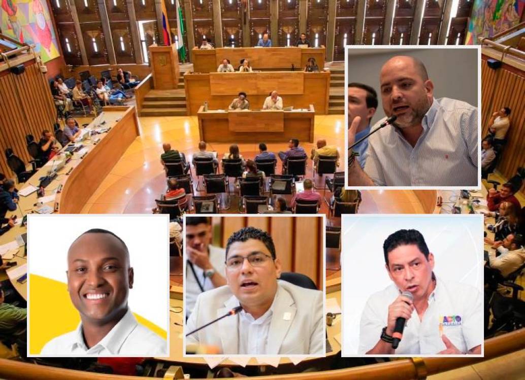 Arriba, Andrés Bedoya, presidente de la mesa directiva. Abajo (de izq. a der.), Walter Salas, Luis Peláez y Manuel García. FOTOS Cortesía y EL COLOMBIANO