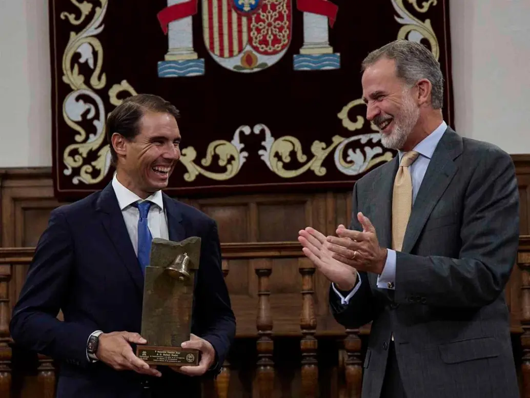 El Rey Felipe concendió título nobiliario a Rafael Nadal, el tenista exnúmero uno del mundo, quien se retiró en 2024. FOTO EUROPA PRESS