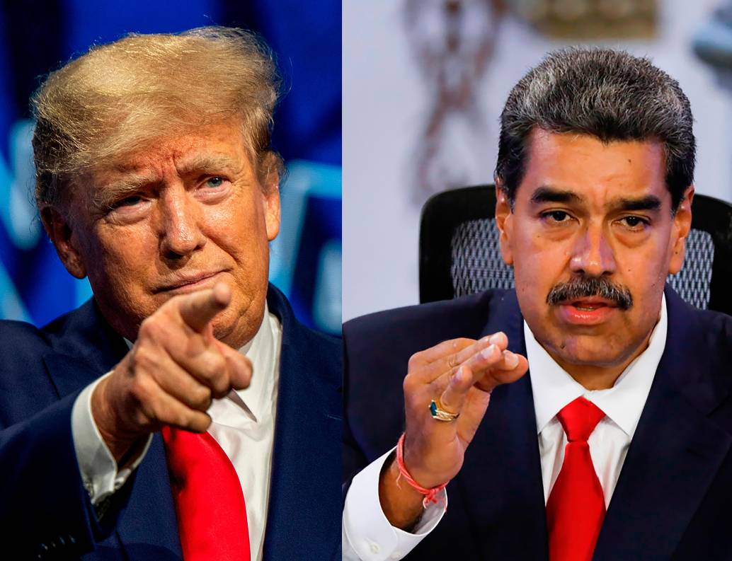 Desde hace varias semanas el gobierno de Donald Trump (izq.) tiene tendido un cerco militar contra el régimen de Nicolás Maduro en Venezuela. FOTO: GETTY