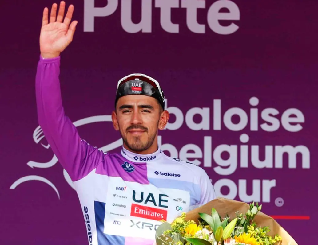 Juan Sebastián Molano perdió el liderato en la Vuelta a Bélgica. FOTO TOMADA X@belgium_tour