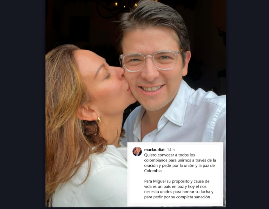 María Claudia Tarazona hizo un llamado a los colombianos tras conocerse el retroceso de salud de su esposo. FOTO Tomada de Instagram maclaudiat