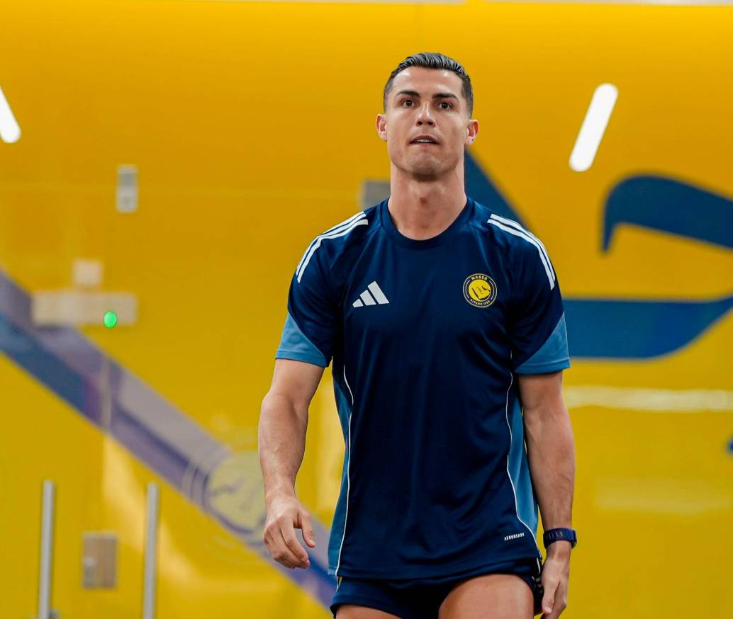 Esta es la imagen que compartió el Al Nassr de Cristiano Ronaldo en el entrenamiento del este martes en Riad. FOTO TOMADA X@AlNassrFC_EN