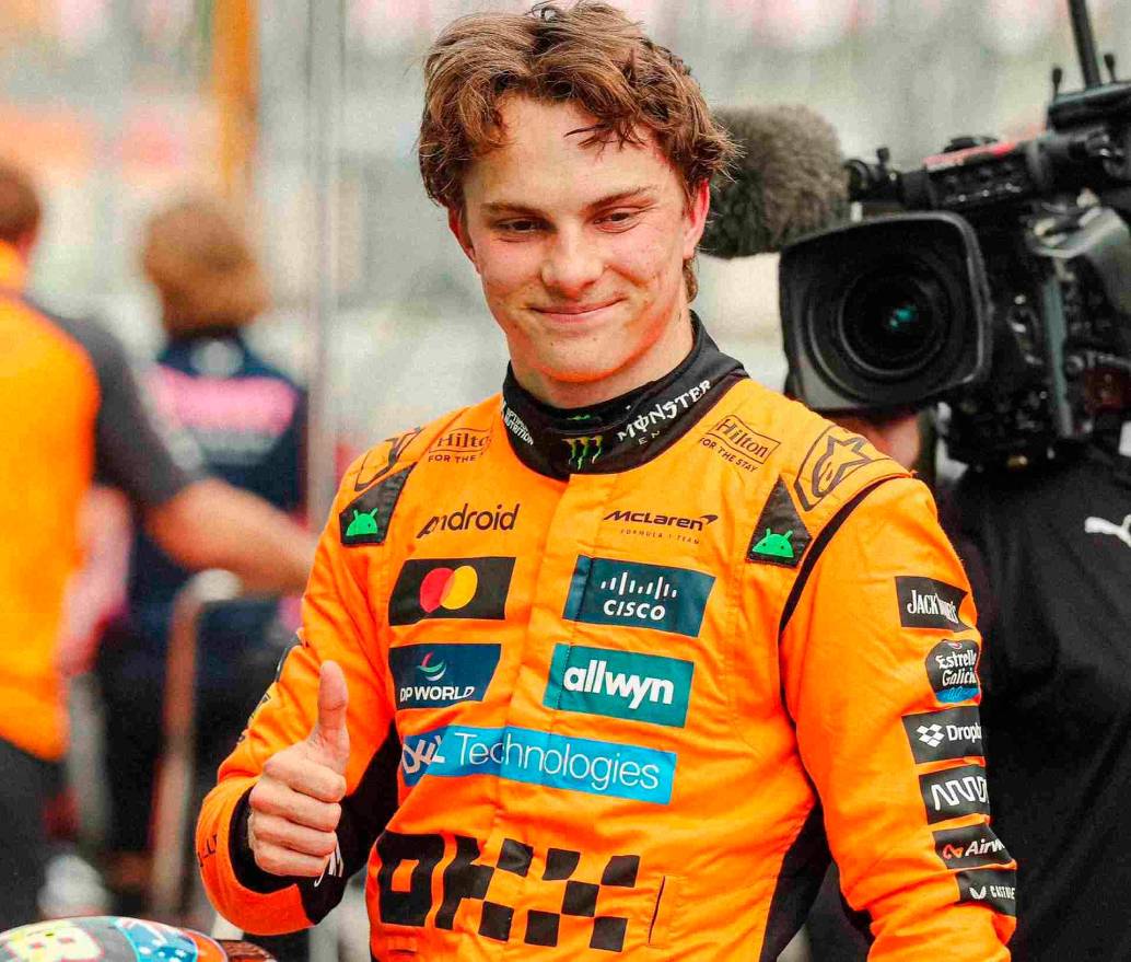 El australiano Oscar Piastri de McLaren celebra su <i>pole position</i> para el Gran Premio de España. FOTO TOMADA X @McLarenF1