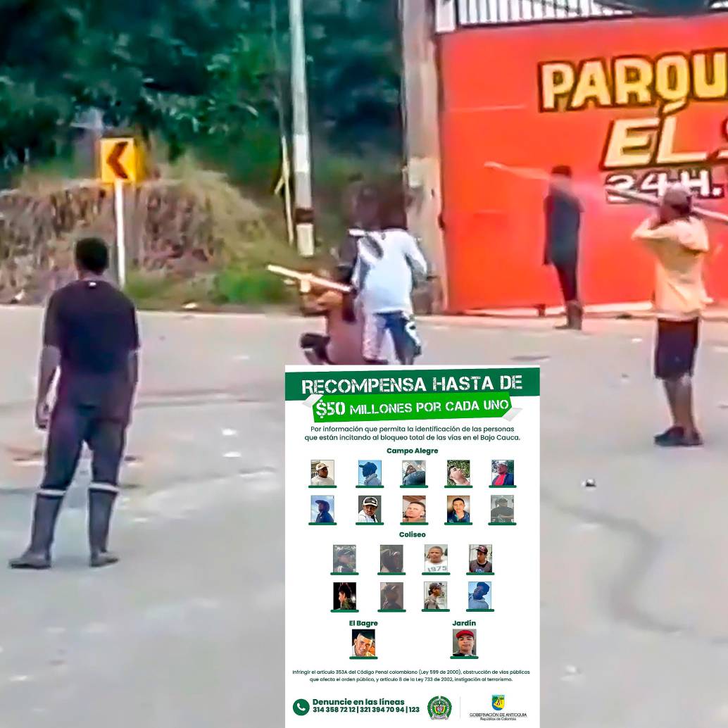 En los últimos días se han presentado ataques con tatucos a las autoridades en medio del paro minero en el Bajo Cauca. Ante esto y otros hechos de orden público, desde la Gobernación de Antioquia ofrecieron recompensa por los responsables. FOTOS: Captura de video