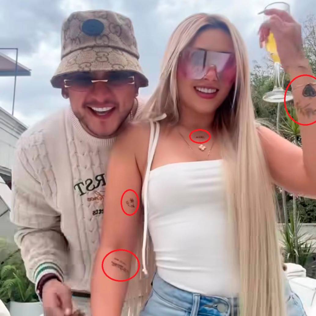 Angie Miller y B King, departiendo en México antes de la tragedia. Aquí se observan algunos de los tatuajes de la venezolana desaparecida. FOTO: Tomada del instagram de Angie Miller