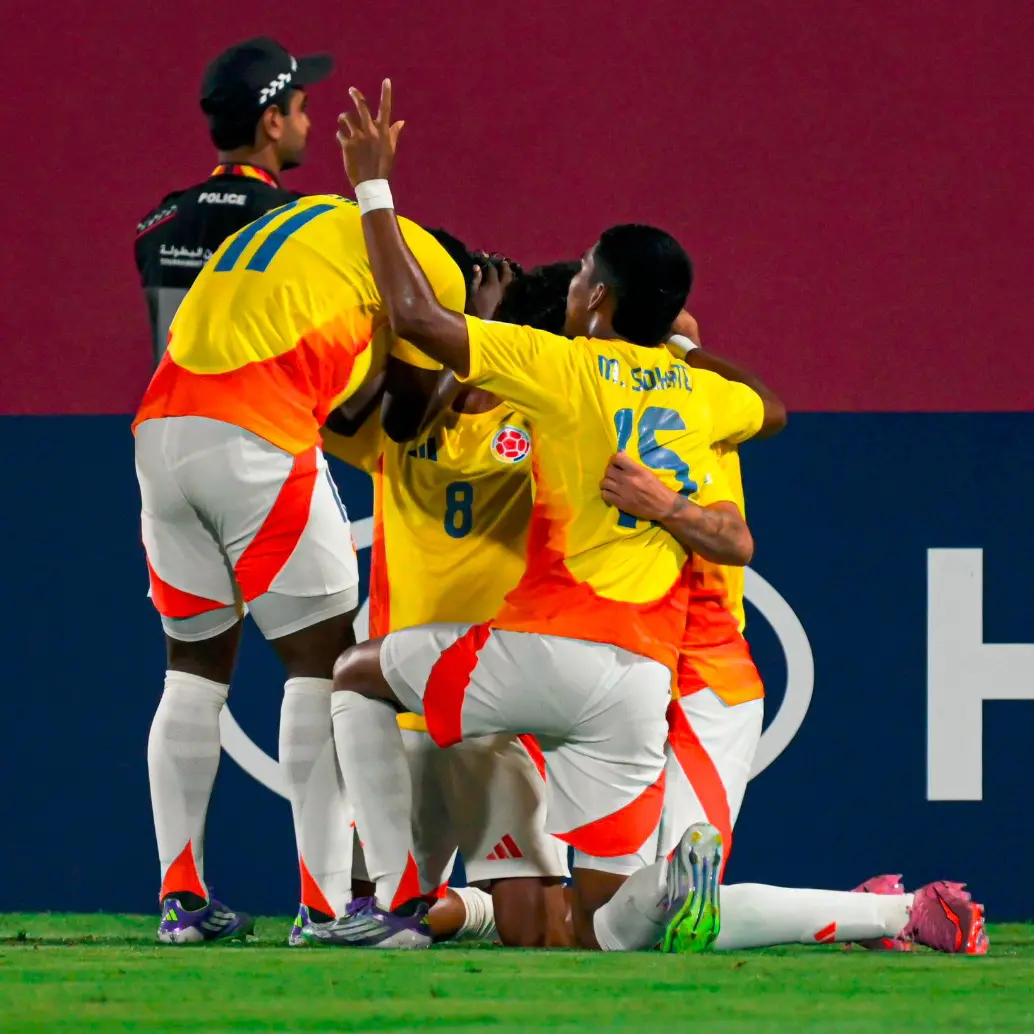 Colombia y la celebración de su empate frente Alemania. FOTO FIFA