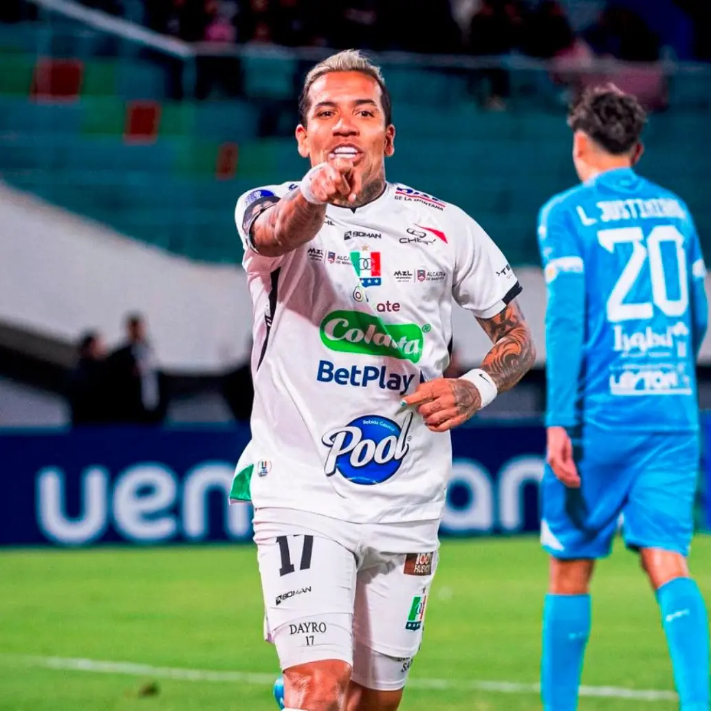 Dayro Moreno sigue siendo el hombre gol del Once Caldas y la Copa Sudamericana. FOTO CONMEBOL