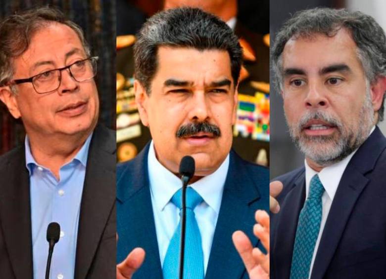 Gustavo Petro, Nicolás Maduro y Armando Benedetti se reunieron en algunas oportunidades en Venezuela. FOTO: Cortesía