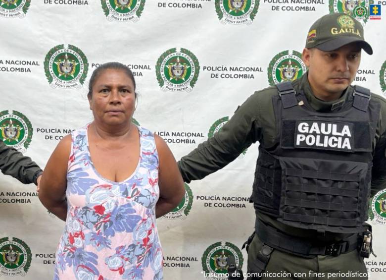 Flor Enedis Bedoya, alias Mamá flor, fue capturada en el barrio Enciso y no aceptó los cargos que se le señalan. FOTO: Cortesía Fiscalía