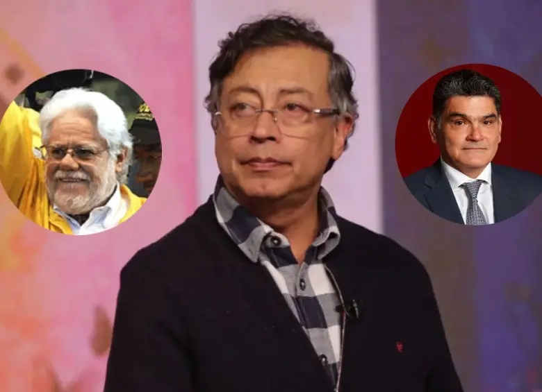 El presidente Gustavo Petro junto a Carlos Gaviria, cofundador del Polo Democrático, y el procurador Gregorio Eljach. Fotos: Colprensa