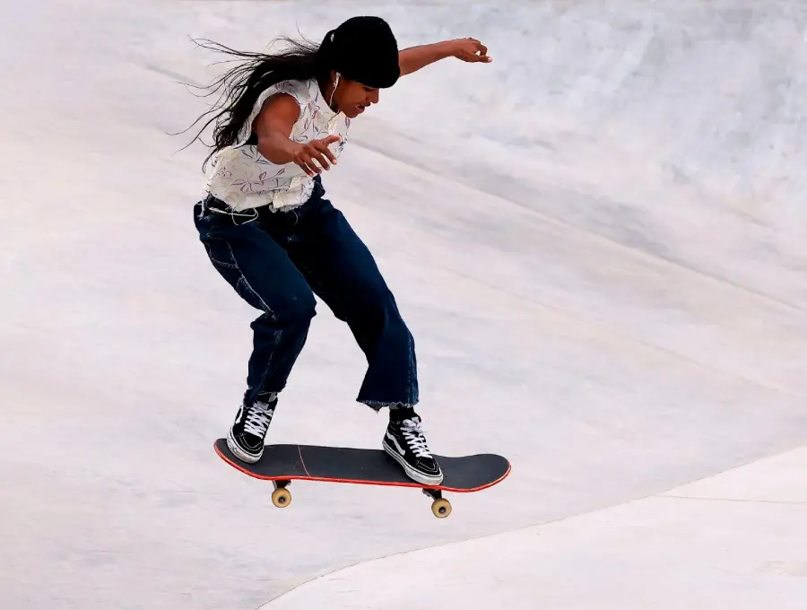 La antioqueña Jazmín Álvarez en una de sus competencias, antes de los Juegos Olímpicos de París 2024. FOTO GETTY 