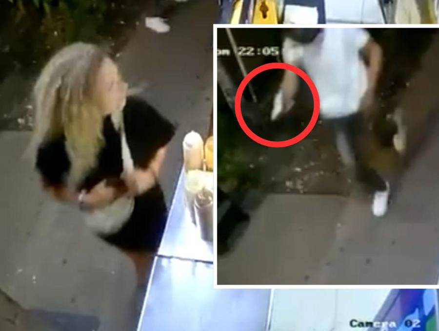 El hurto a estas extranjeras quedó registrado en las cámaras de seguridad de un establecimiento comercial de El Poblado. Les quitaron sus celulares y el dinero que tenían en sus carteras. FOTO: CORTESÍA TOMADA DE VIDEO