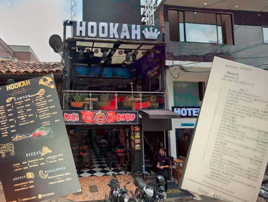 El propietario del restaurante Hookah, ubicado en el Parque Lleras, aseguró que las tarifas siempre han estado en la carta y explicó el motivo del alto valor de sus productos. FOTOS: GOOGLE MAPS Y CORTESÍA