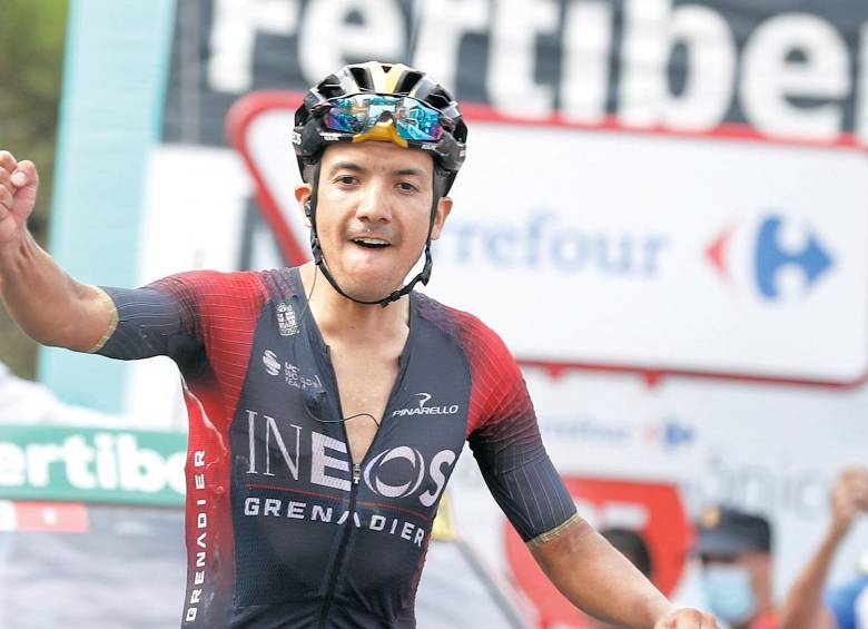 Richard Carapaz, de 29 años, logró su victoria número 15 como profesional. El ecuatoriano representará desde la próxima temporada al equipo EF, en el que está Rigoberto Urán. FOTO EFE