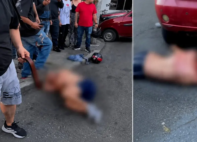 A los presuntos delincuentes los desvistieron y los golpearon en plena vía pública de Buenos Aires. Imágenes tomadas de redes sociales. 