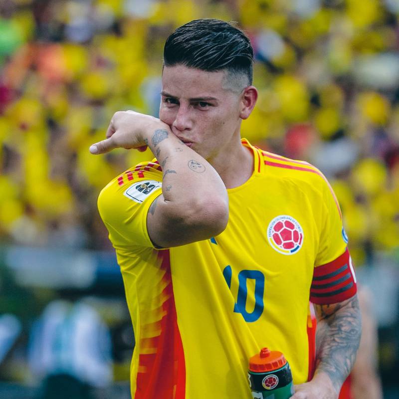 El volante cucuteño James Rodríguez lidera el listado de futbolistas que irán al Mundial Norteamérica 2026 con la Selección Colombia. Foto: Juan Antonio Sánchez