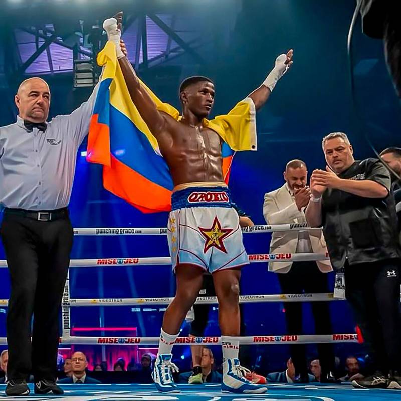 Jhon “El Tigre” Orobio defendió su título intercontinental del WBC, venciendo a su rival en solo dos asaltos. FOTO: Tomada de redes sociales @el_tigre_orobio