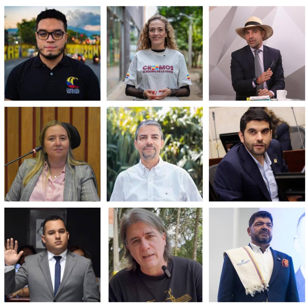 Estos son algunos de los candidatos que esperan llegar o repetir curul en las próximas elecciones de 2026 para Congreso de la República. FOTO: EL COLOMBIANO e imágenes tomadas de redes.